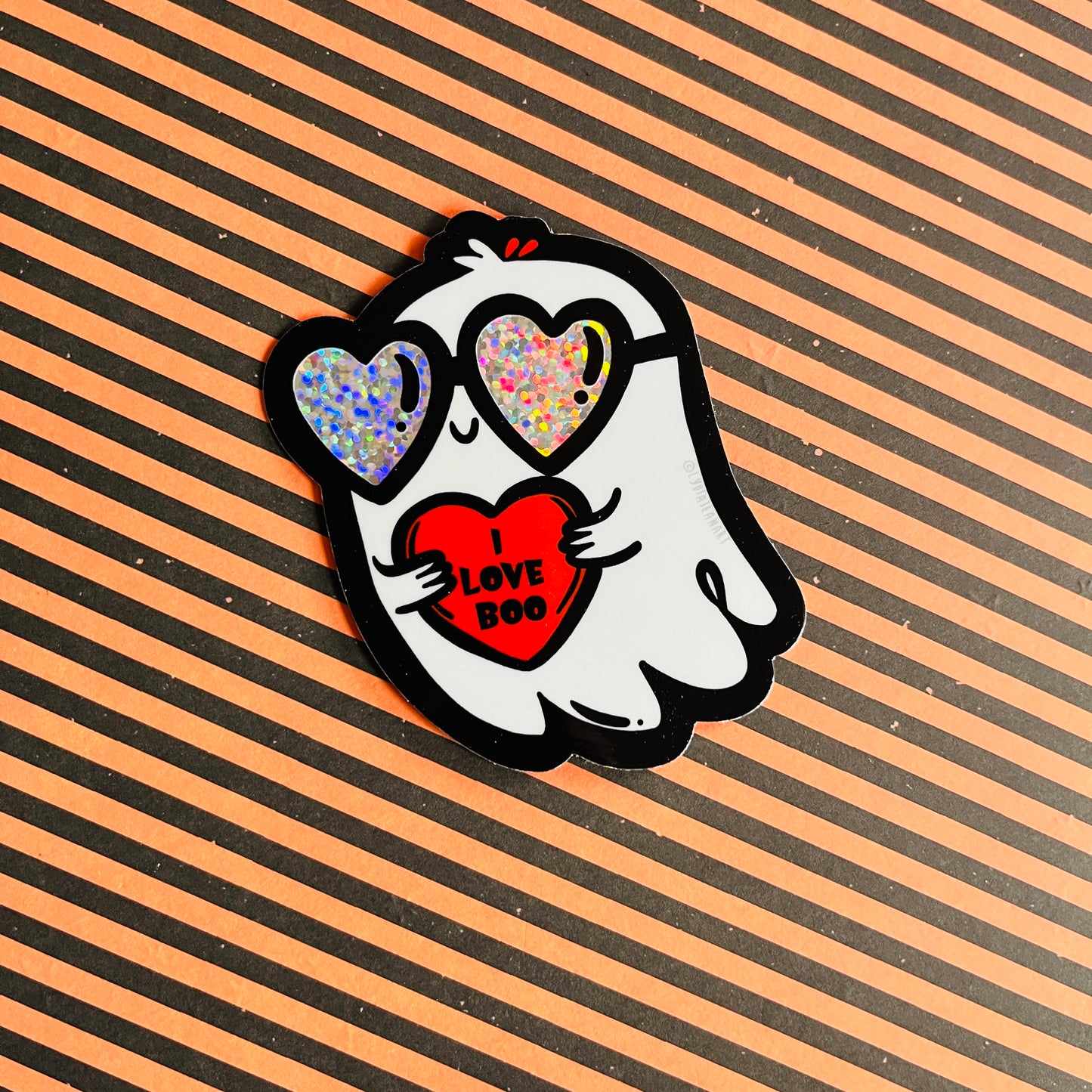 I Love Boo Vinyl Sticker
