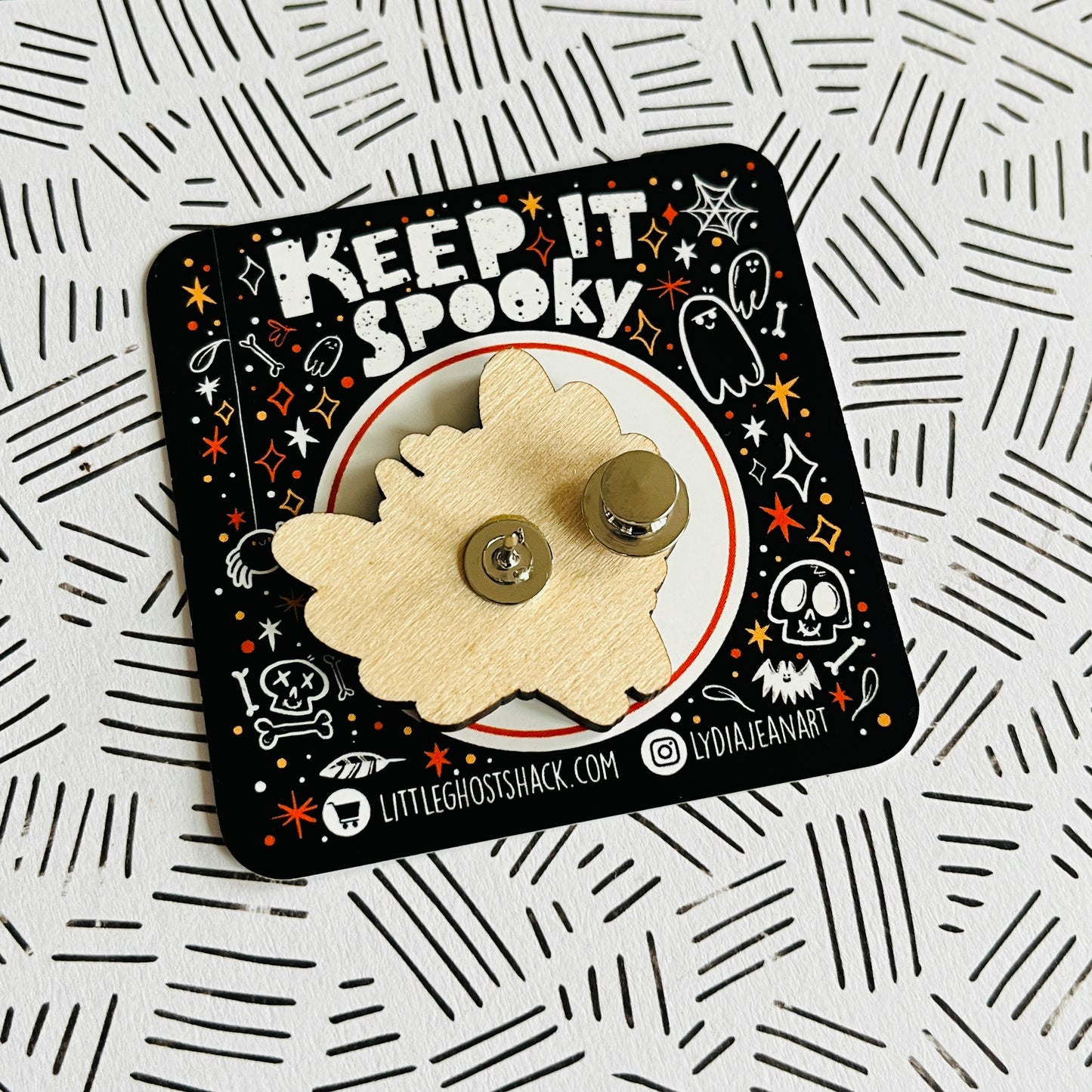 Mothman Love Wooden Lapel Pin