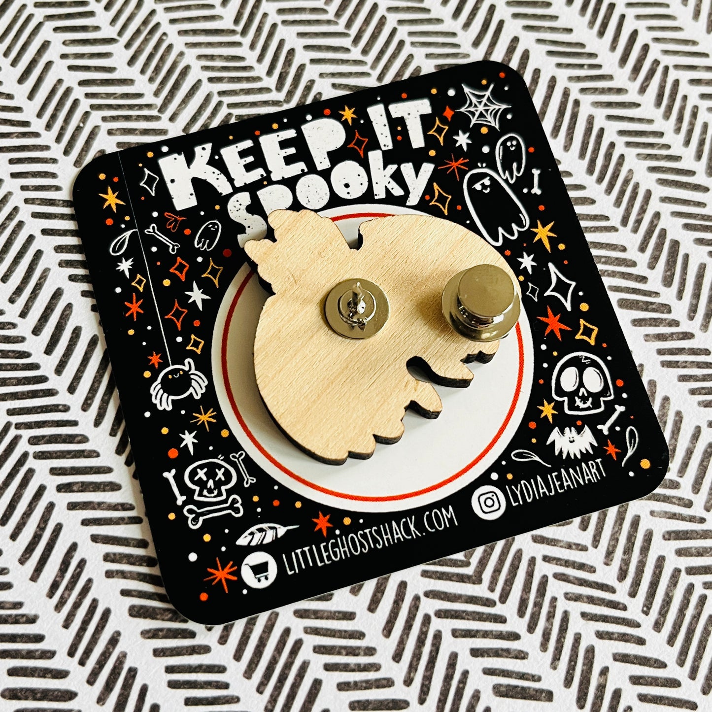 Lil Mothman Wooden Lapel Pin