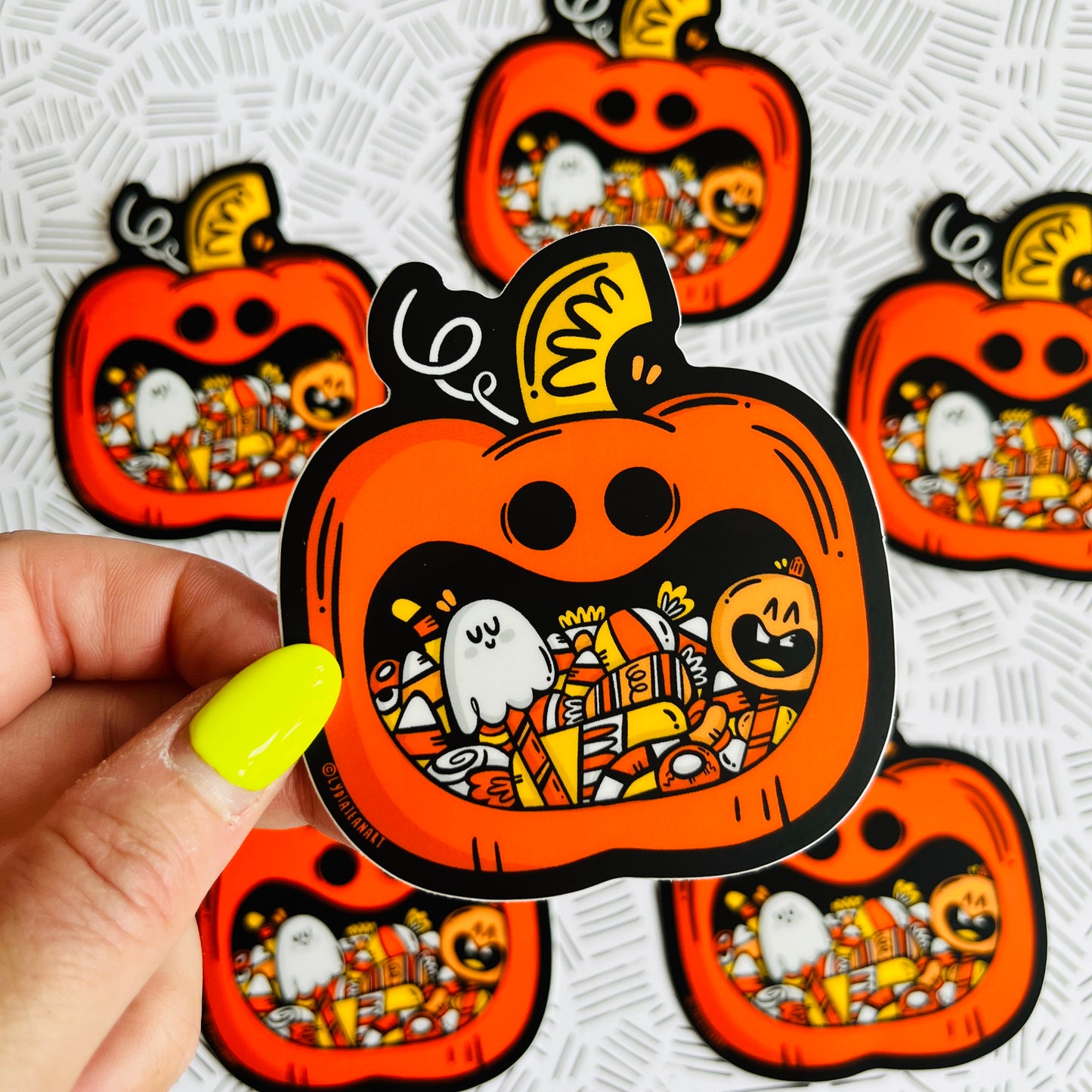 Pumpkin Candy Jar Vinyl Sticker
