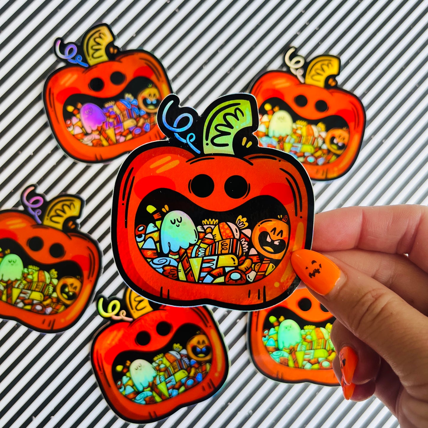Pumpkin Candy Jar Vinyl Sticker