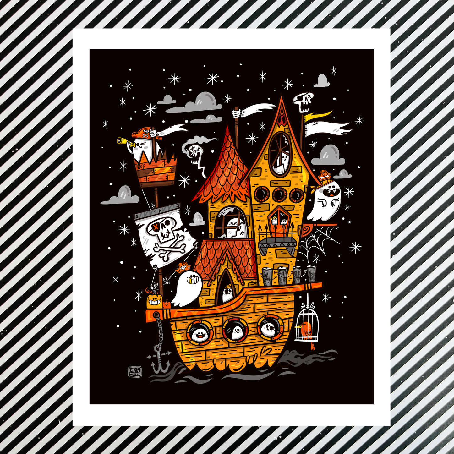 Haunted Pirate Ship Art Print