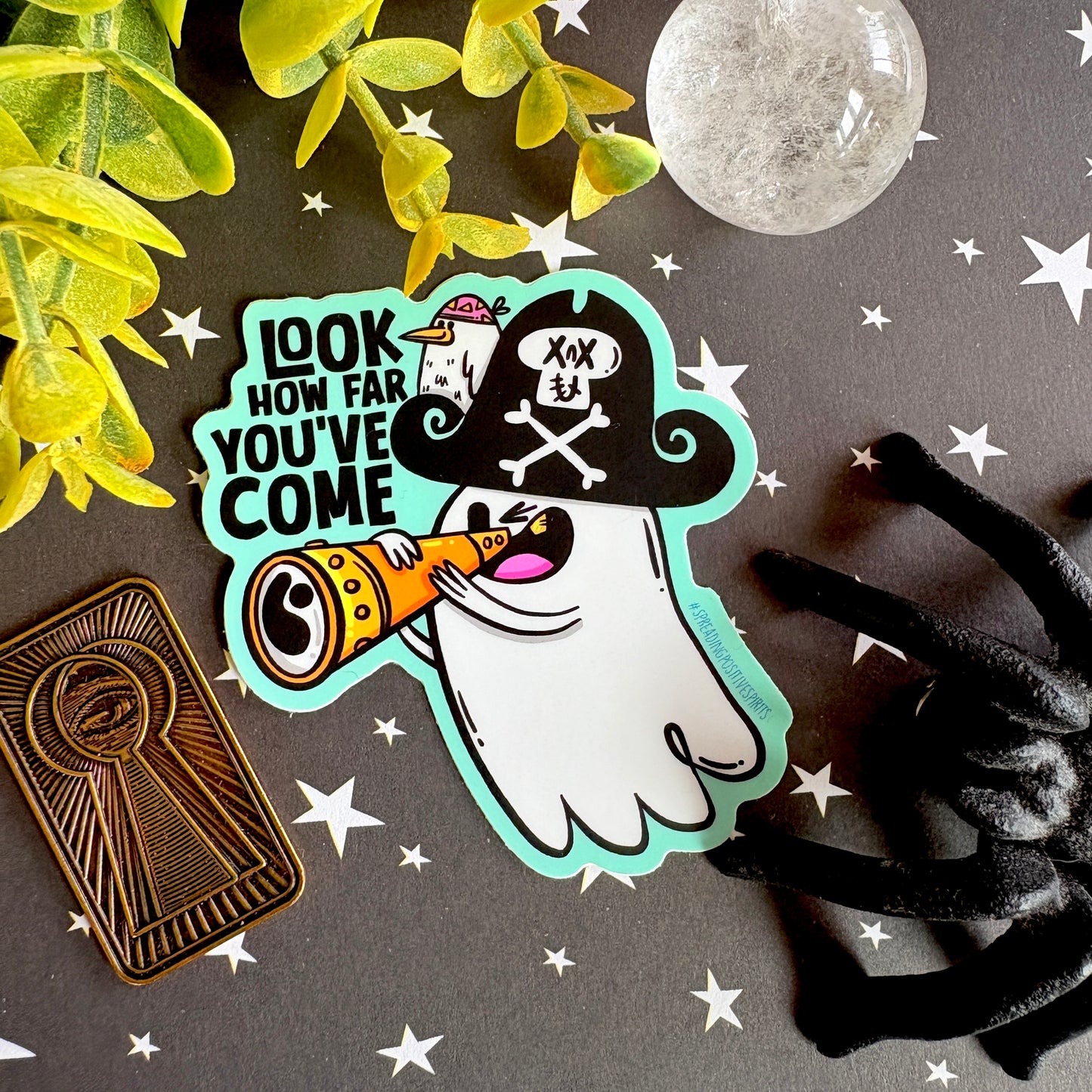 Pirate Ghost Vinyl Sticker - Look How Far You've Come