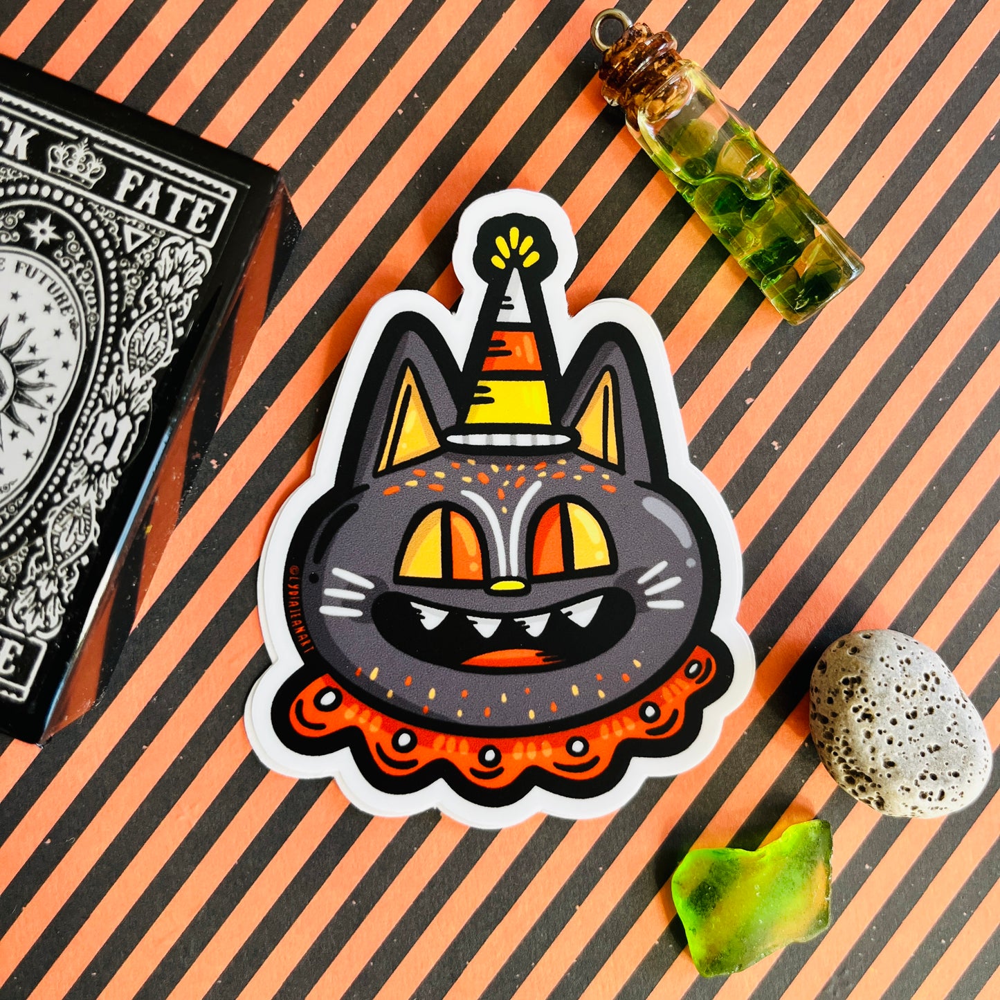 Clown Cat Vinyl Sticker