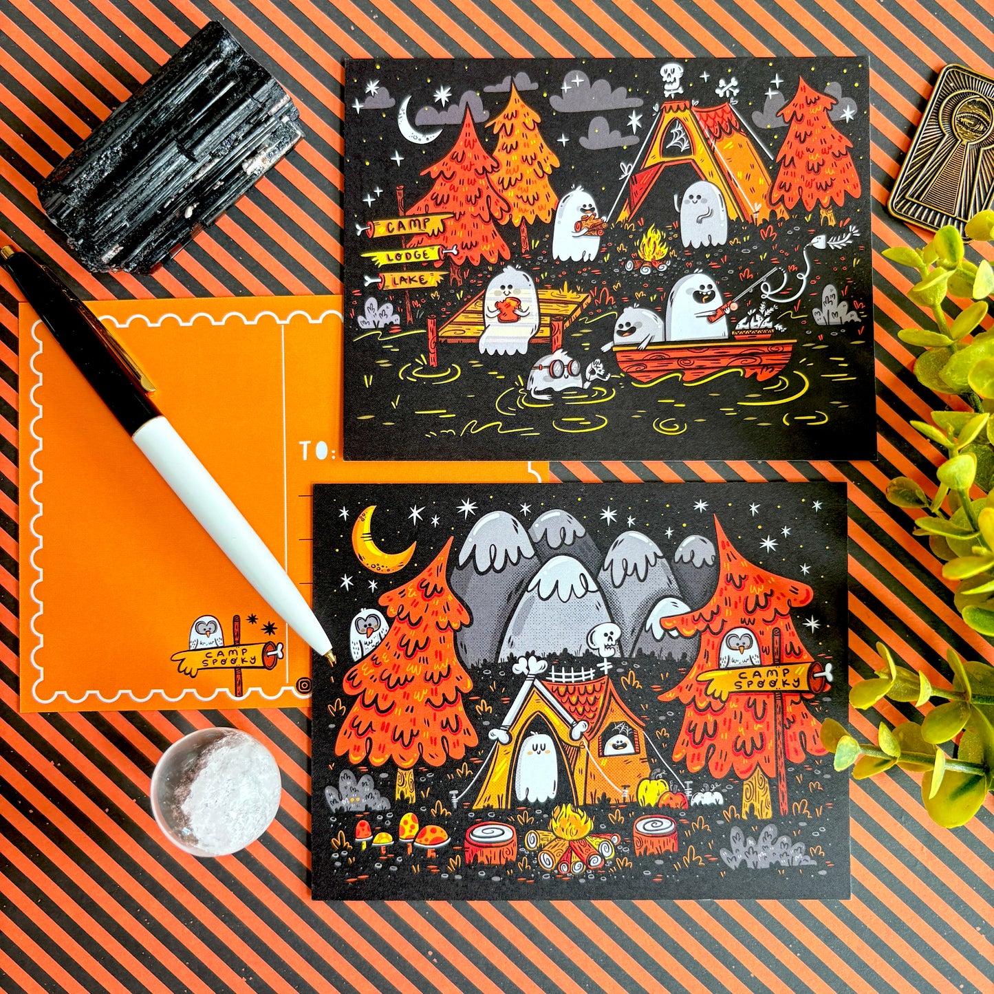 Spooky Summer Camp Postcard Set
