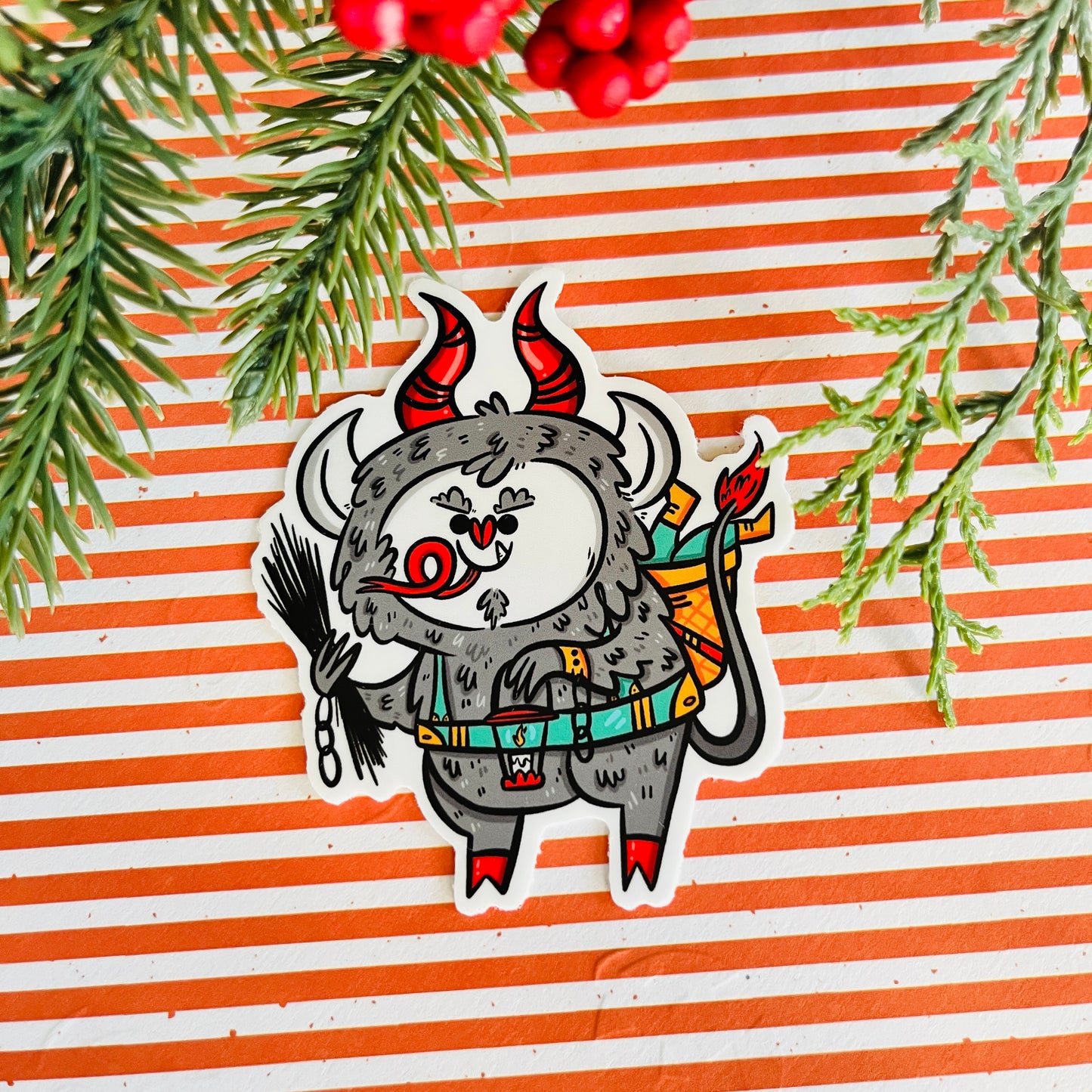 Festive Krampus Vinyl Stickers