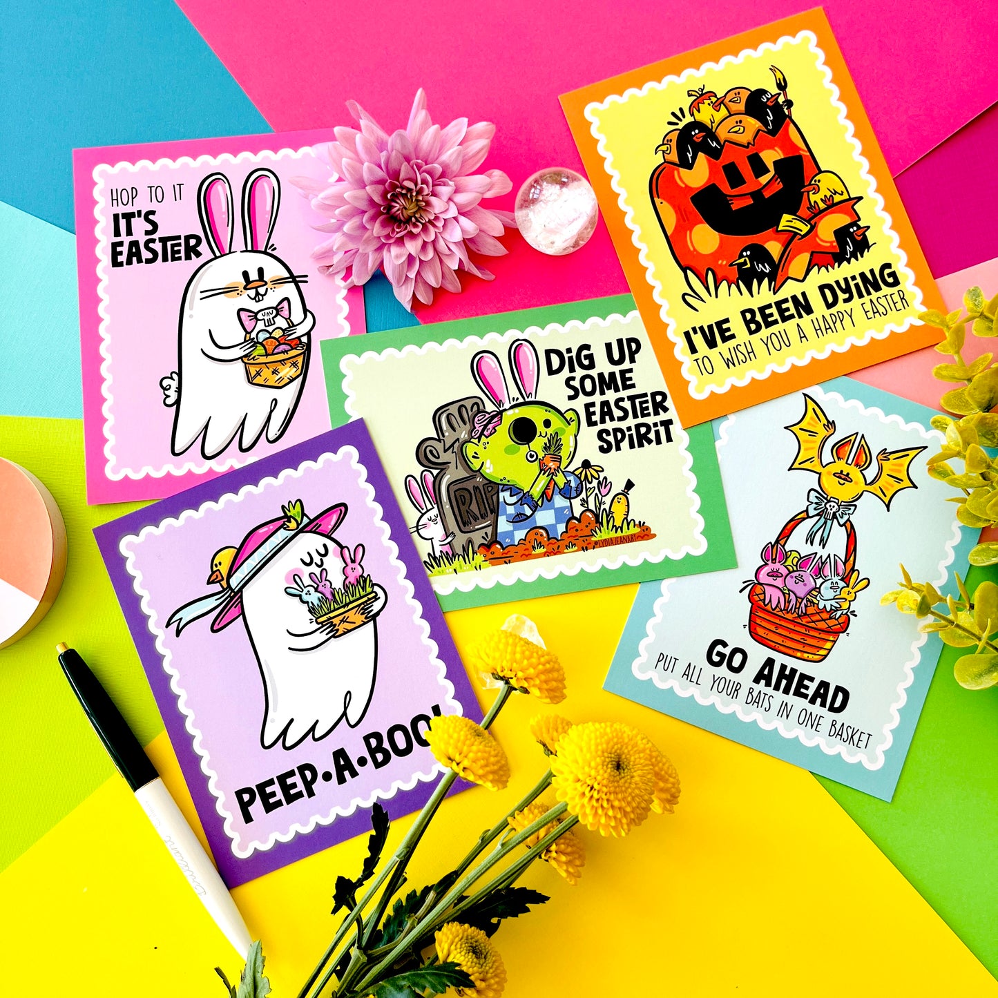 SpringOween Postcard Set