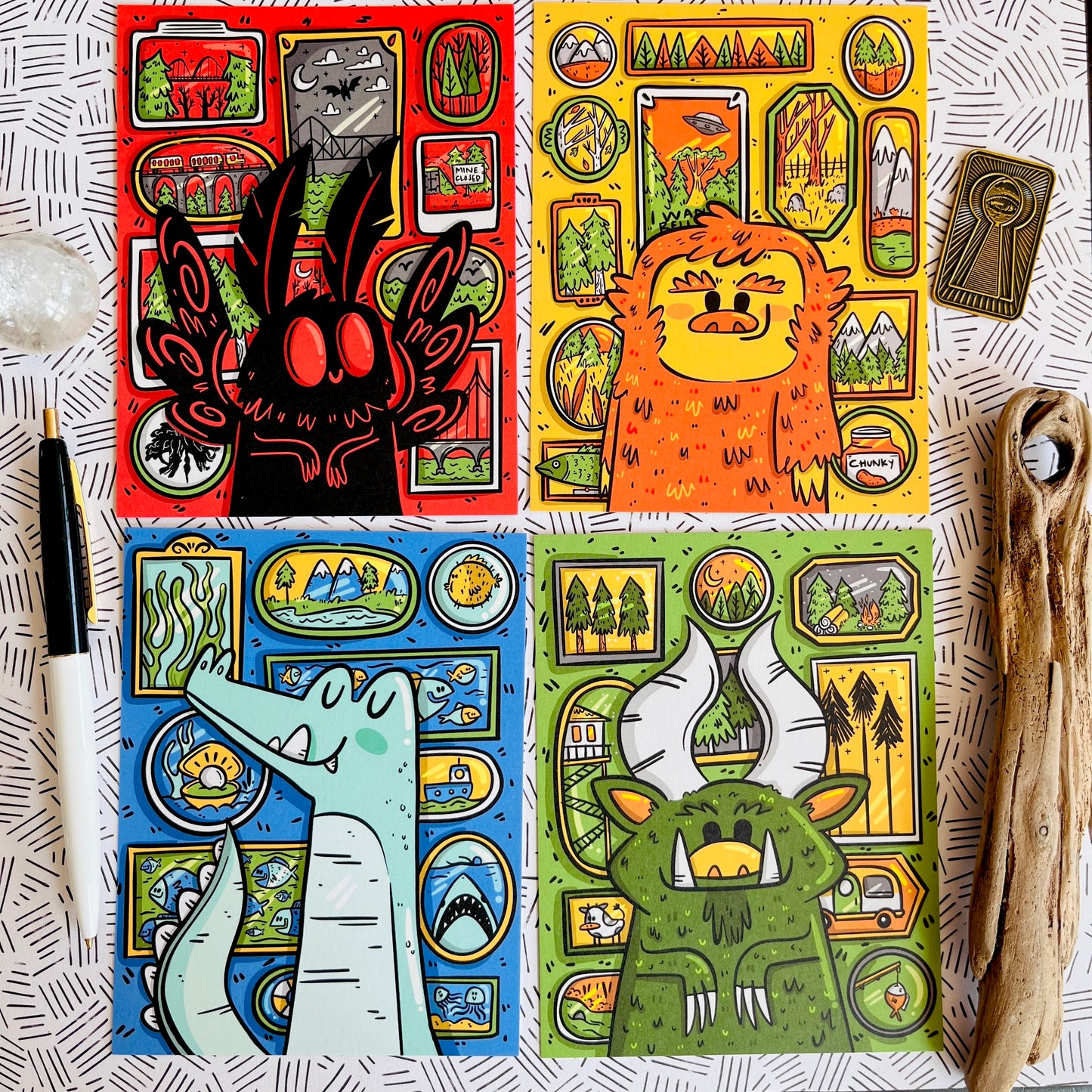 Cryptid Portraits Postcard Set
