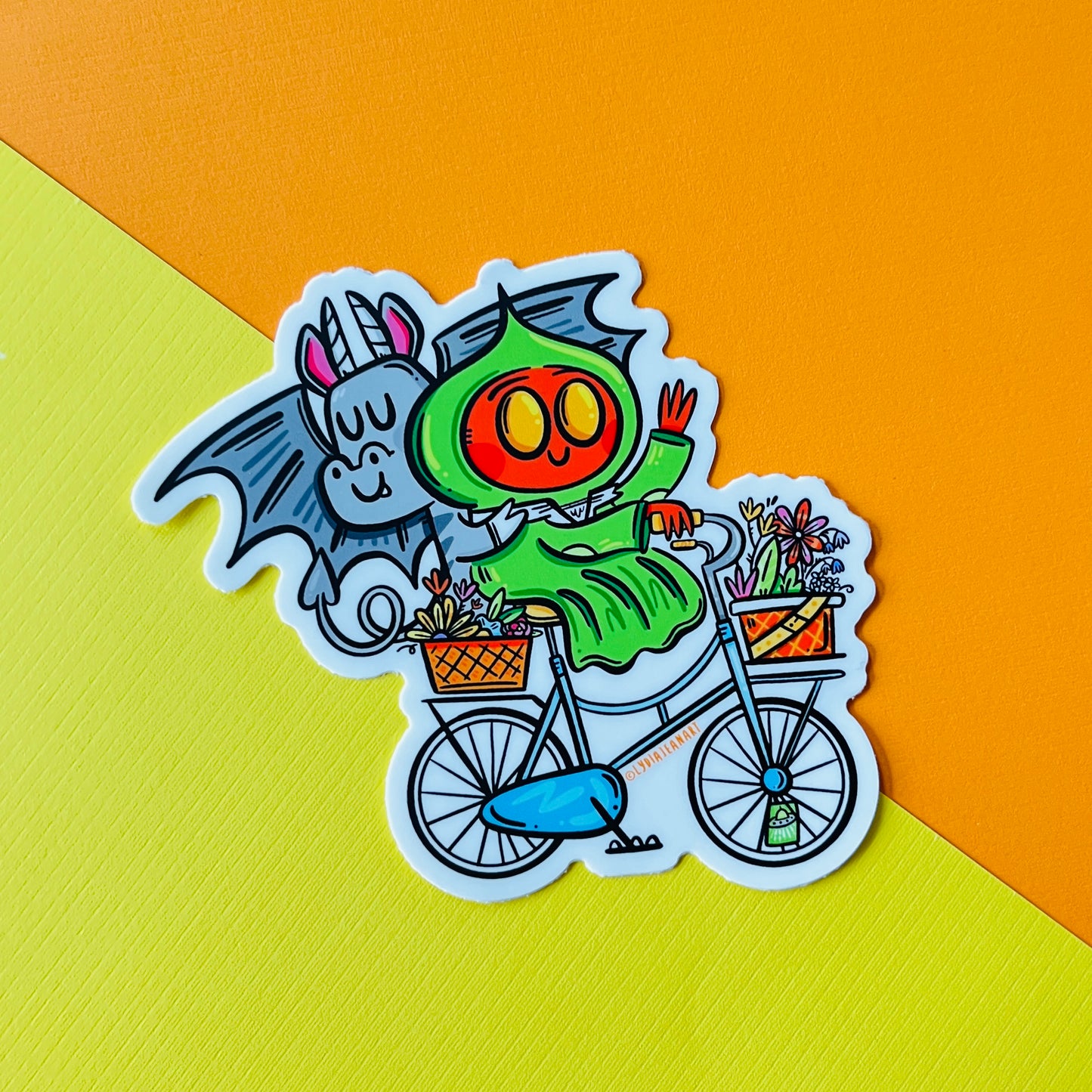 Braxie & Jersey Devil Springtime Cryptid Jumbo 4" Vinyl Sticker