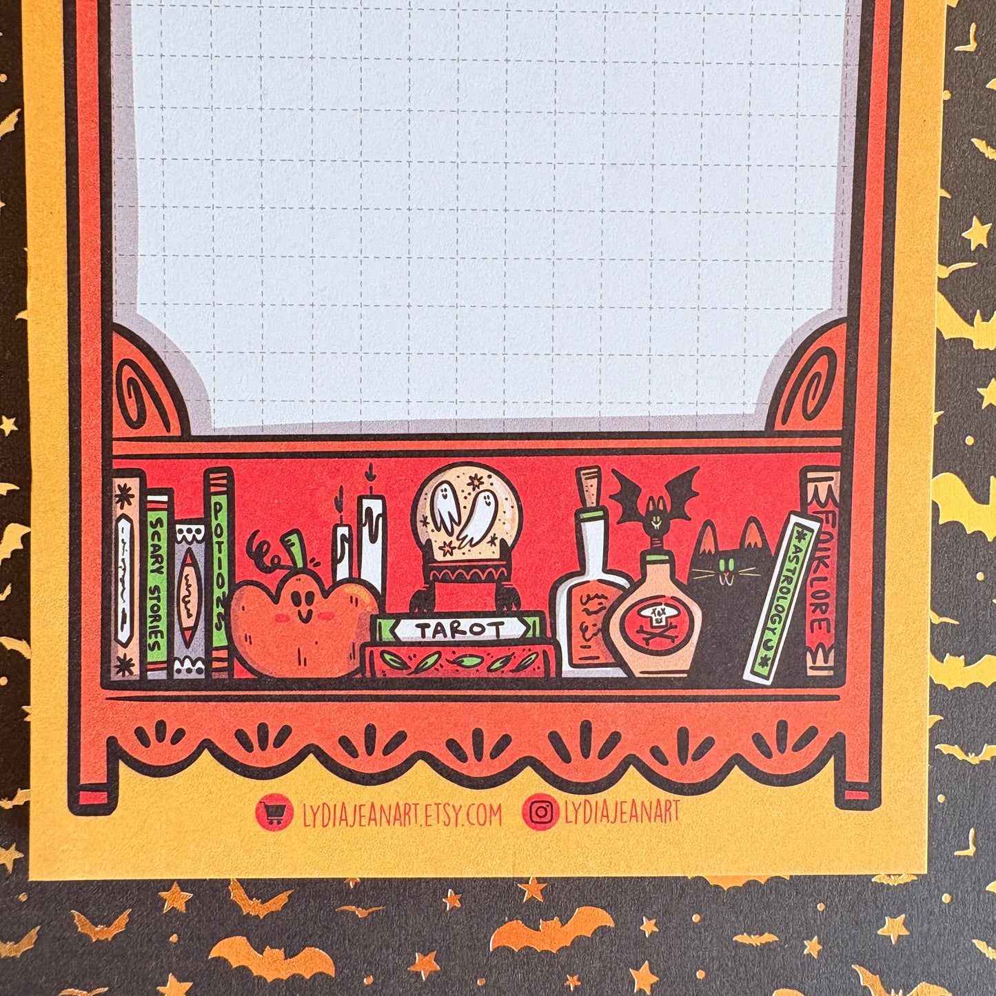 Haunted Bookshelf Magnetic Notepad