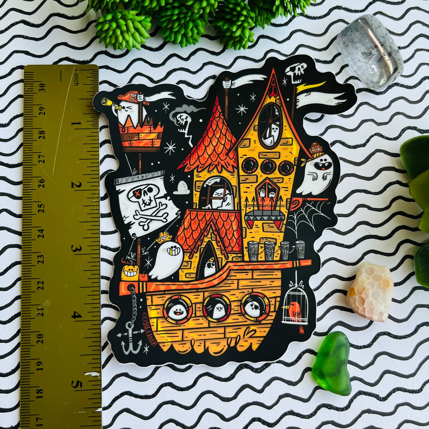 JUMBO Ghost Pirate Ship Vinyl Sticker