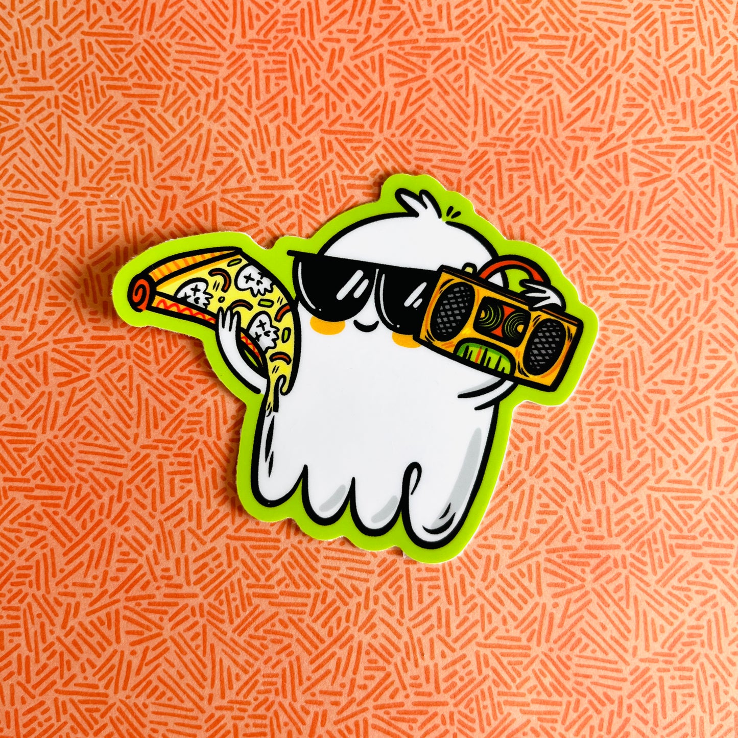 Hot Ghoul Summer Pizza Ghostie Vinyl Sticker