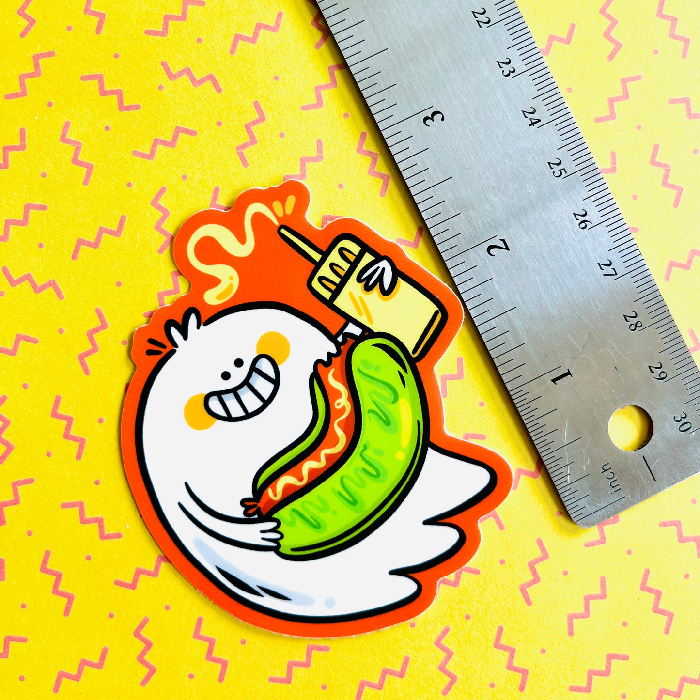 Hot Ghoul Summer Hot Dog Ghostie Vinyl Sticker