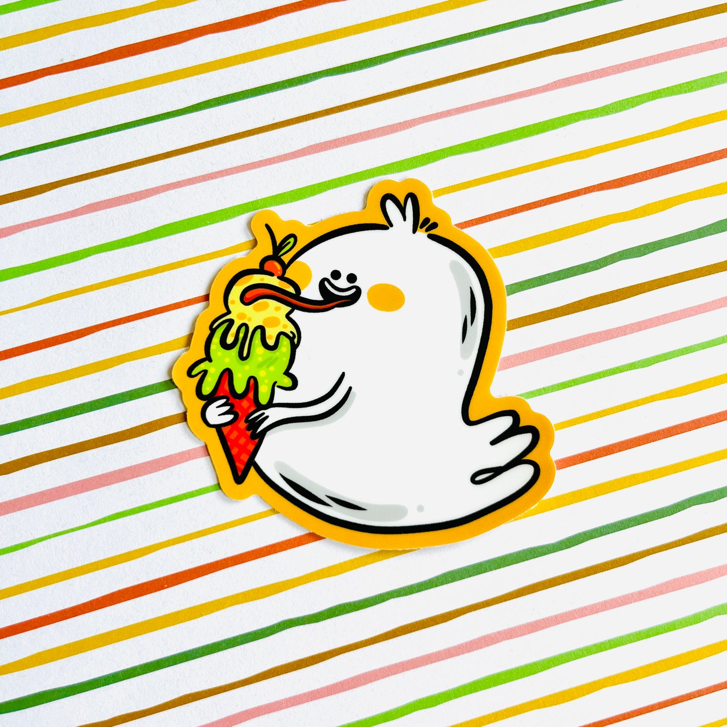 Hot Ghoul Summer Ice Cream Ghostie Vinyl Sticker