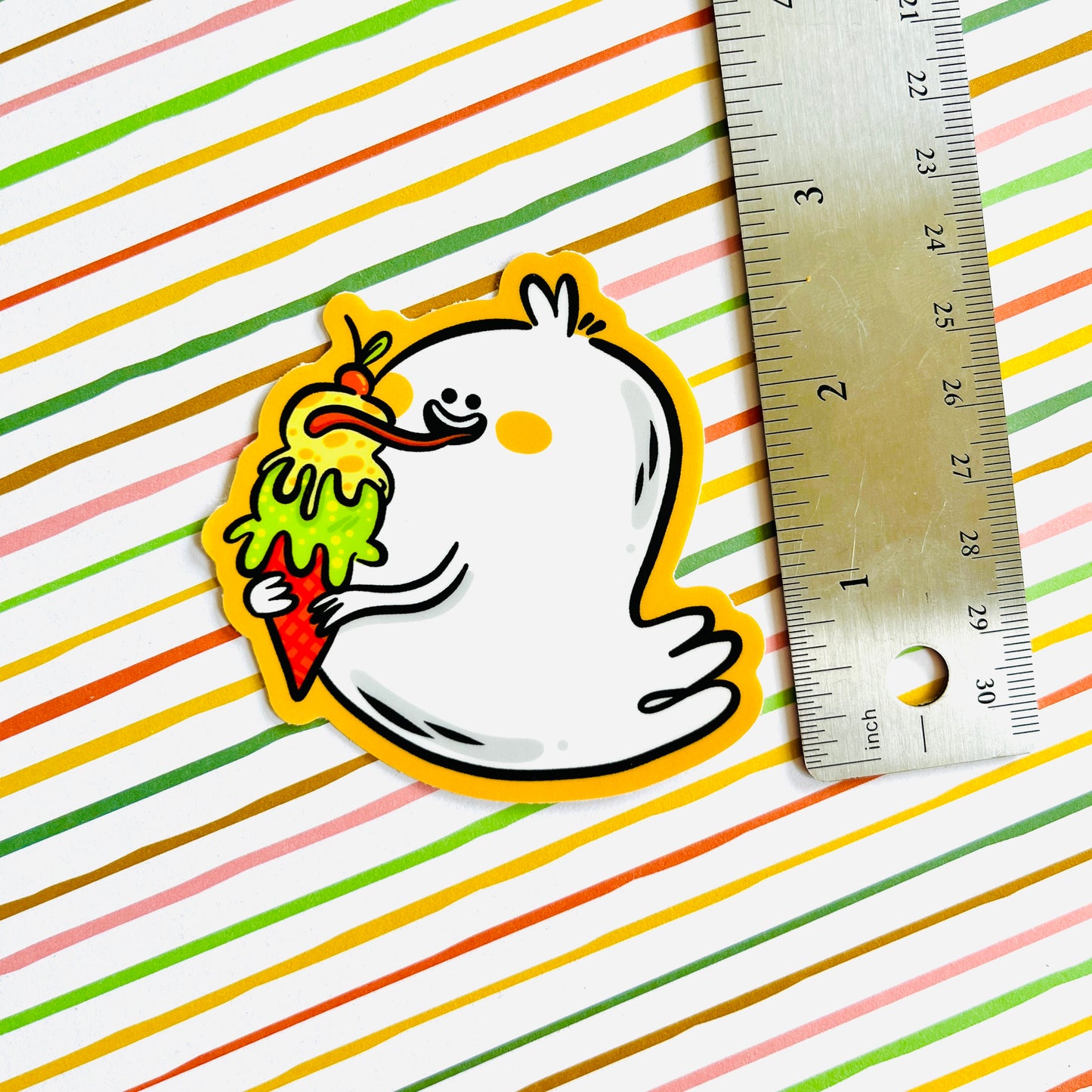 Hot Ghoul Summer Ice Cream Ghostie Vinyl Sticker