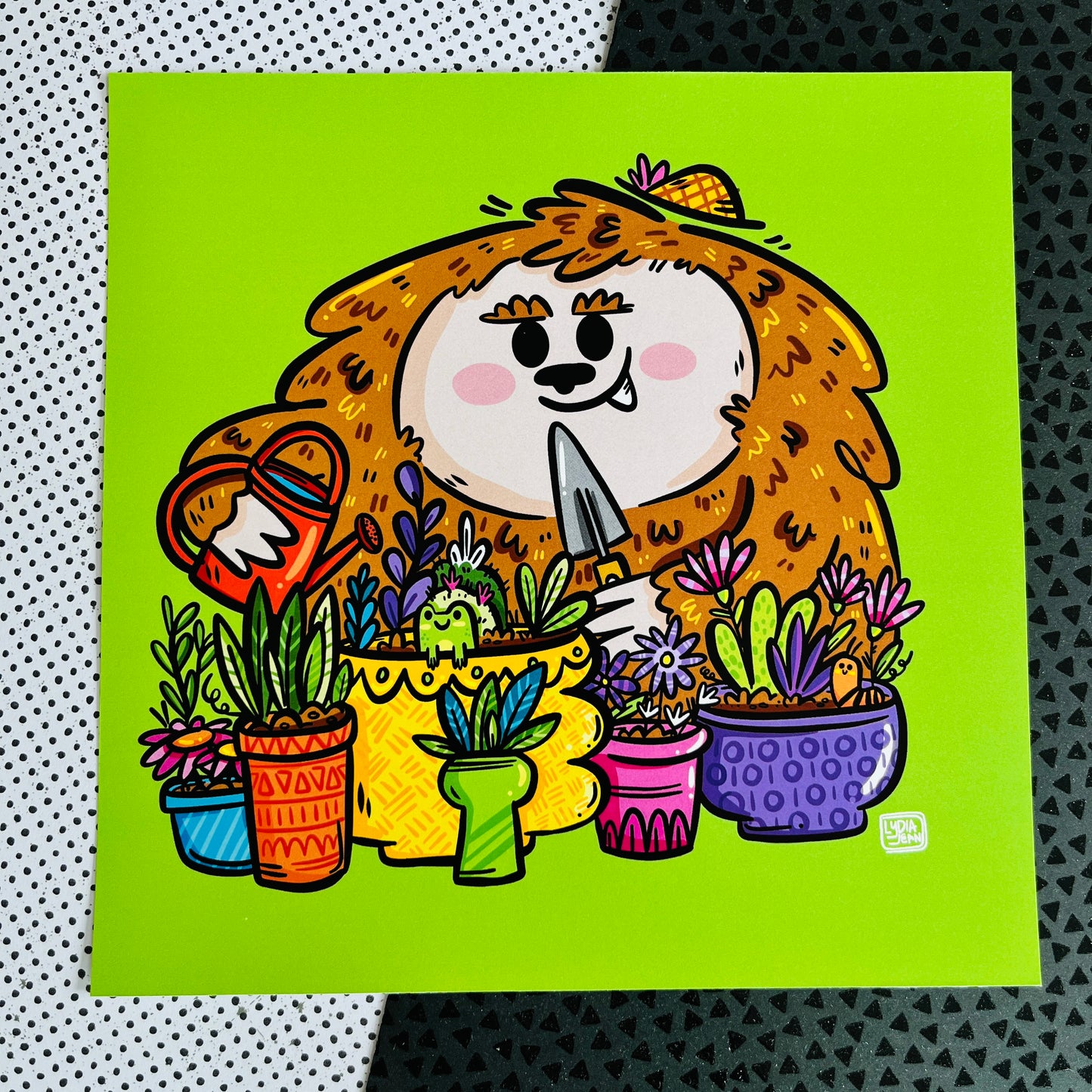 Gardening Bigfoot Art Print
