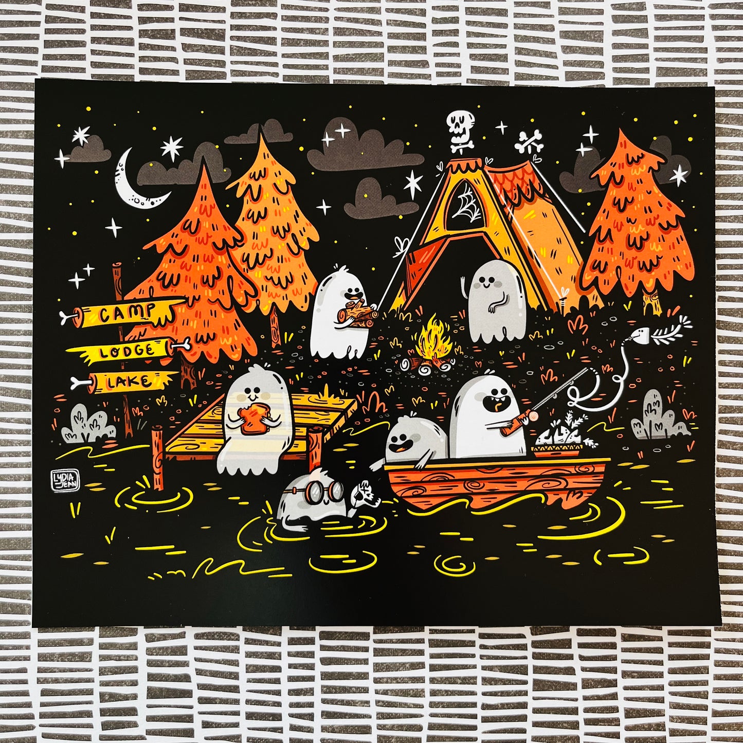 Spooky Summer Camp Ghostie Art Print