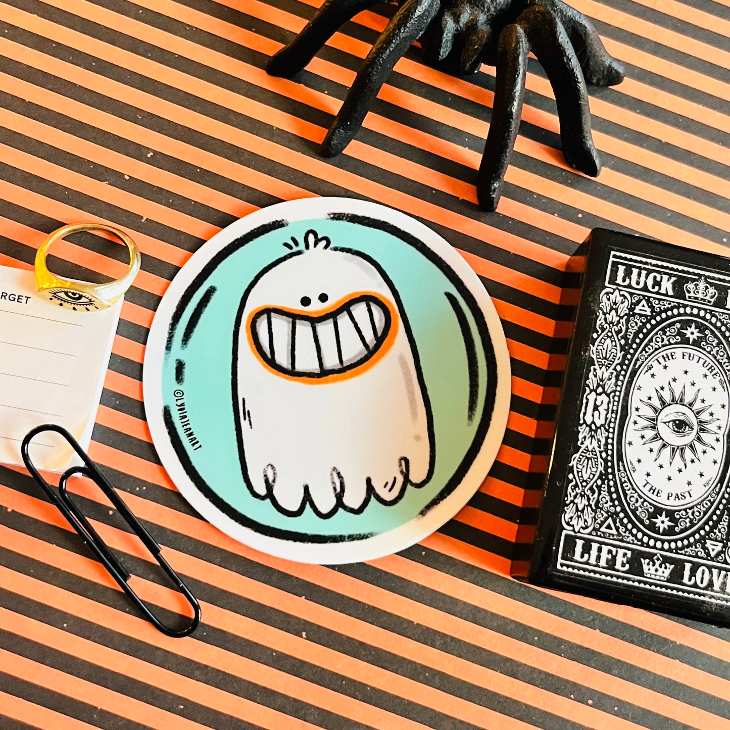 Smiley Ghostie Vinyl Sticker