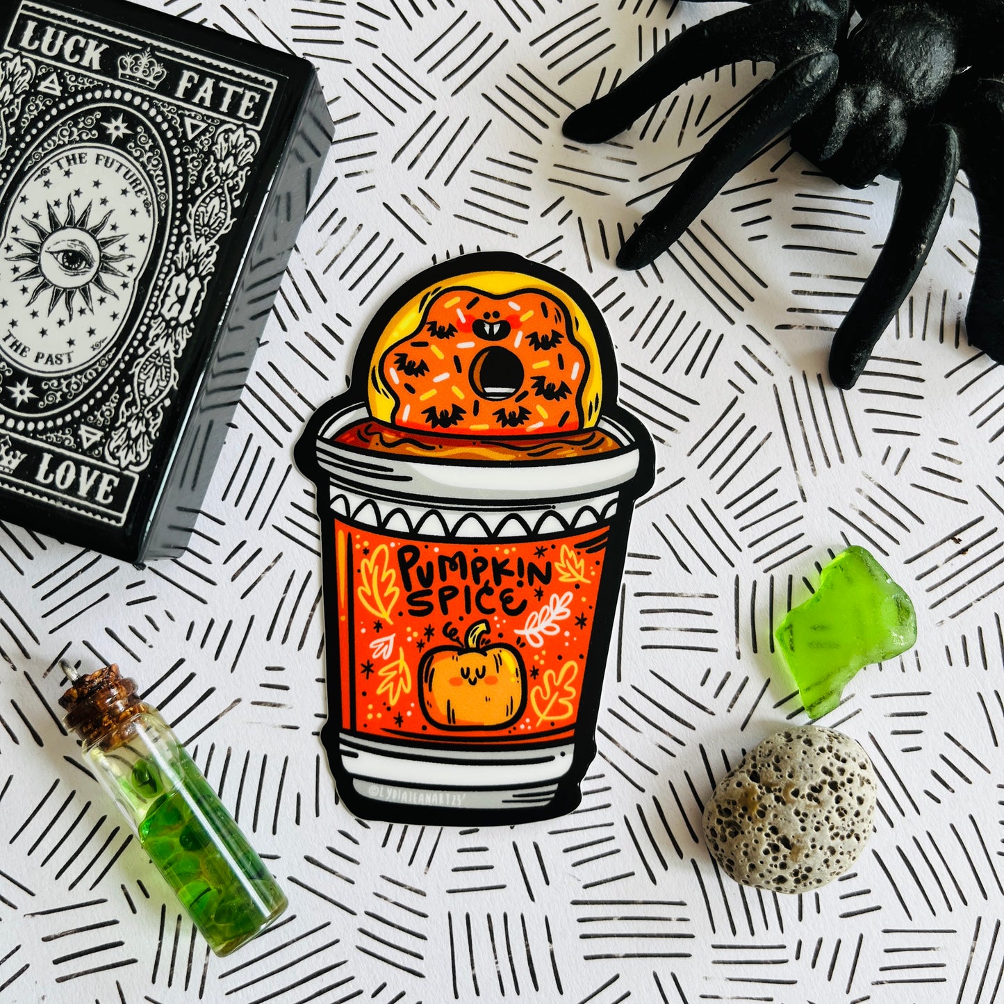 Pumpkin Spice & Spooky Donut Vinyl Sticker