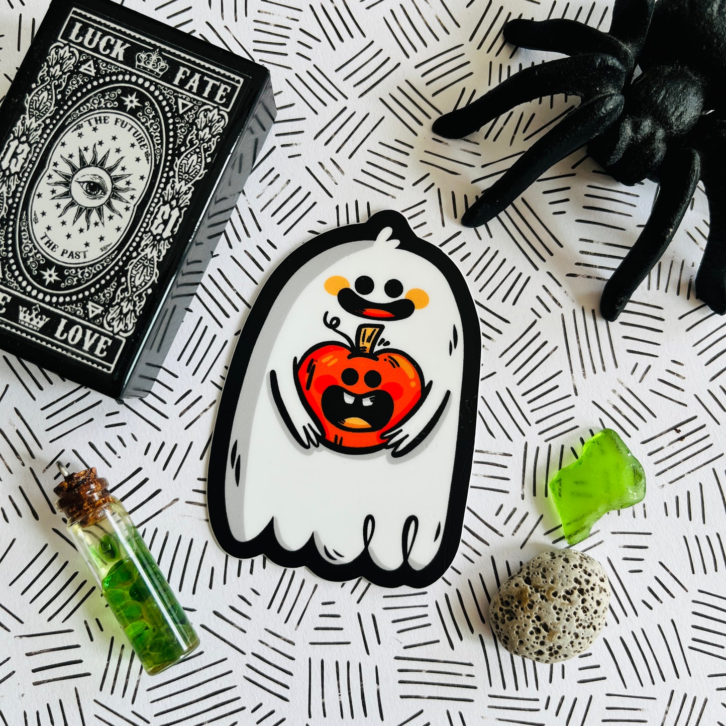Ghostie with Pumpkin Blow Mold Vinyl Sticker