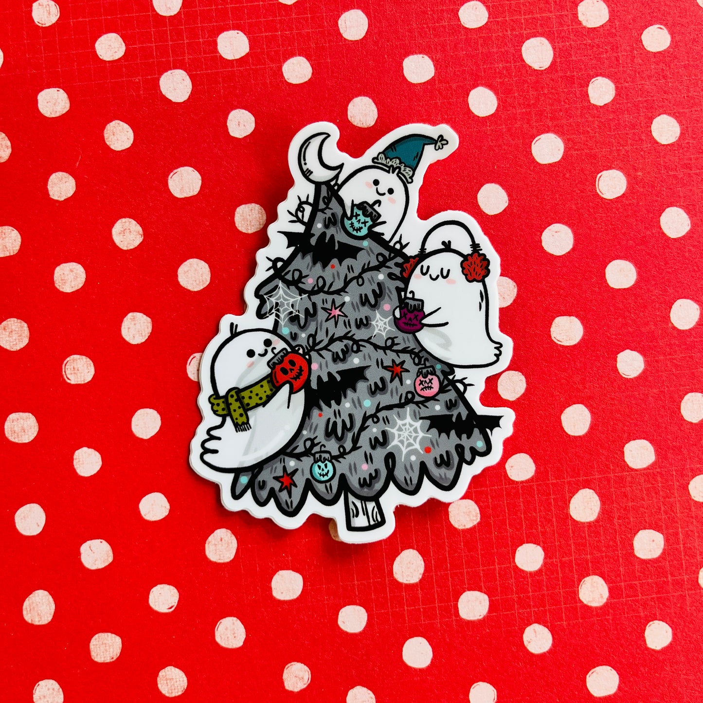 Ghostie Christmas Tree Vinyl Sticker