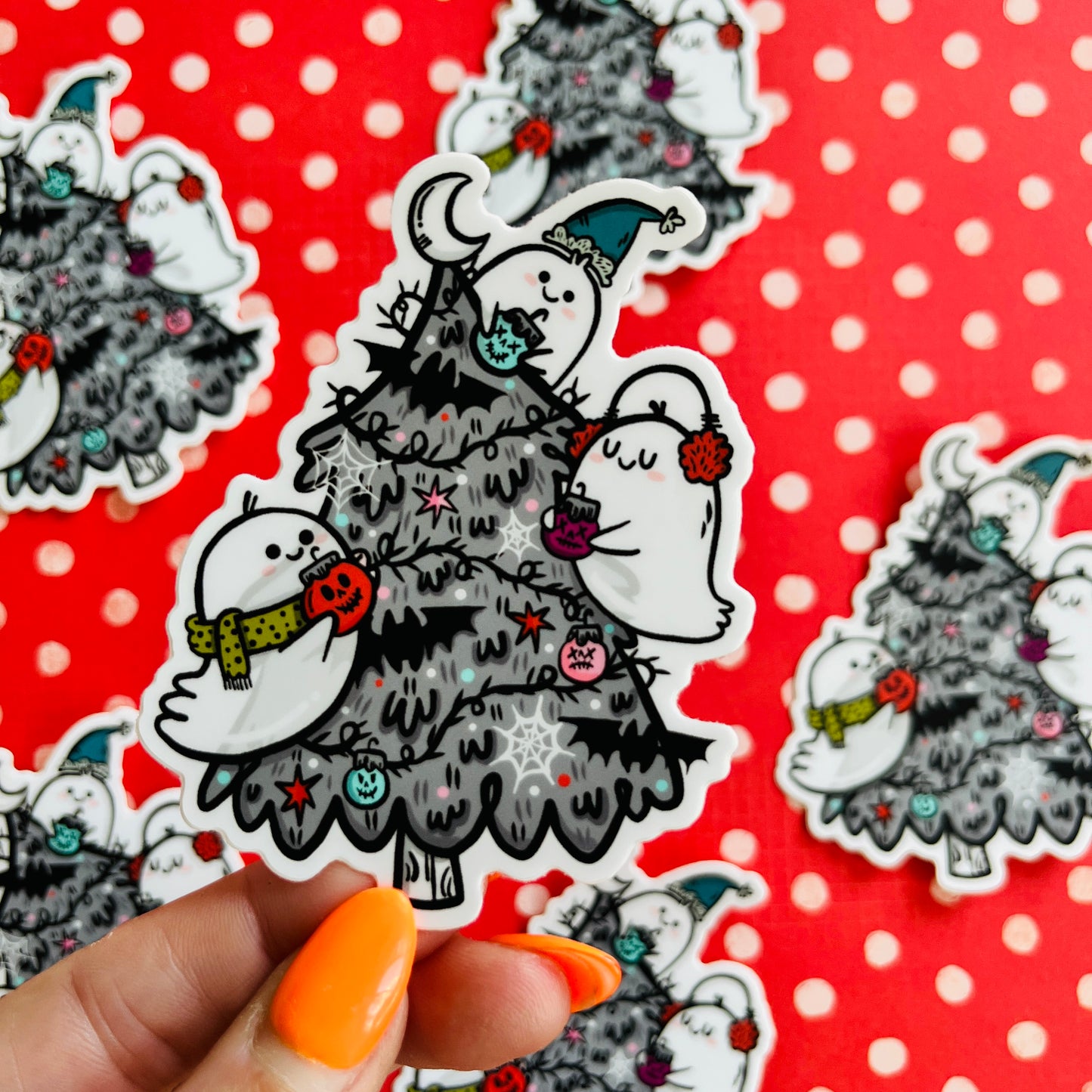 Ghostie Christmas Tree Vinyl Sticker