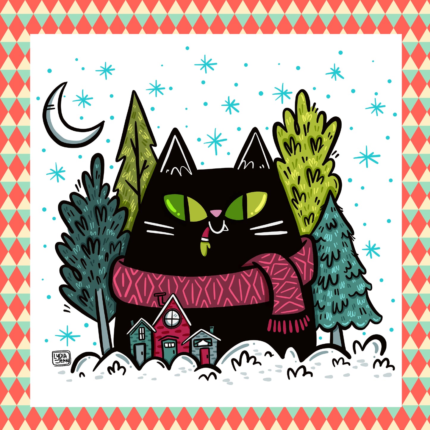 Yule Cat VERSION 2 Art Print