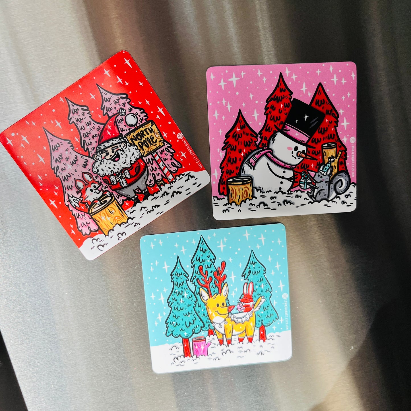Holiday Friends Festive Magnet Set