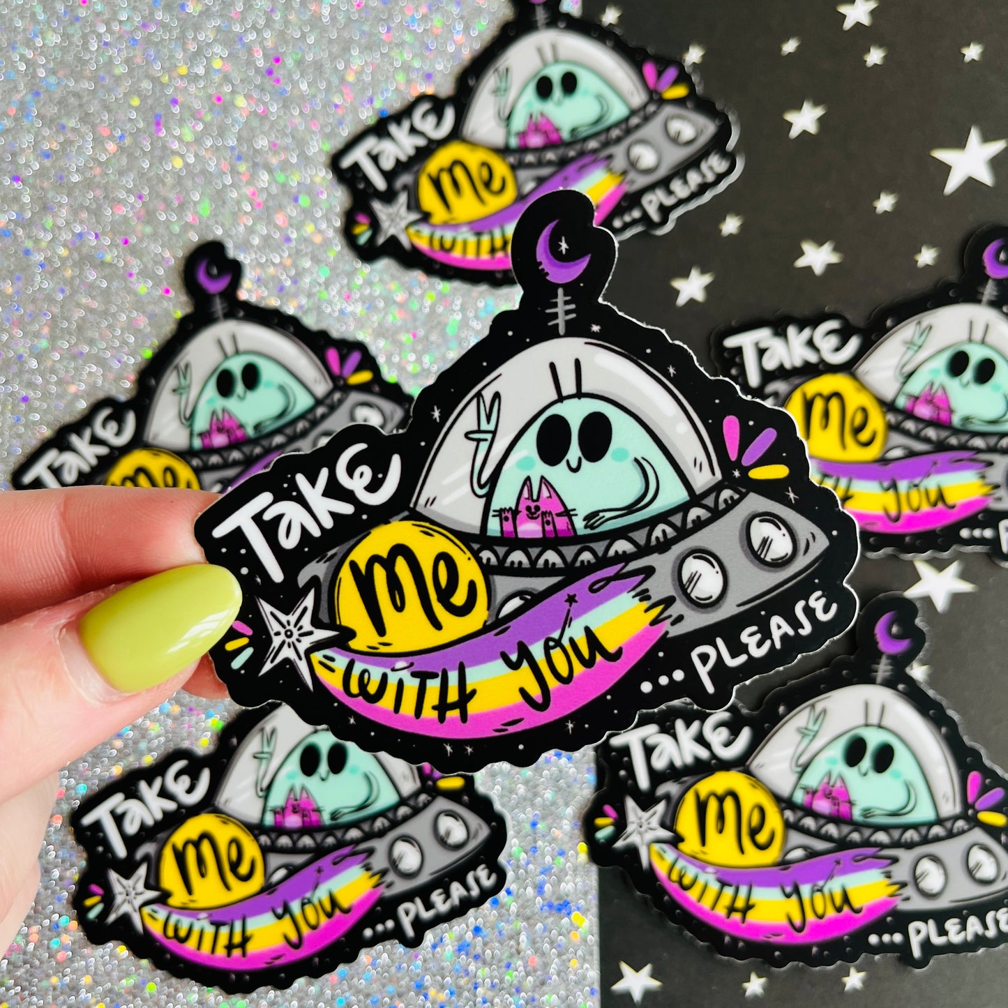Take me with You UFO Vinyl Sticker
