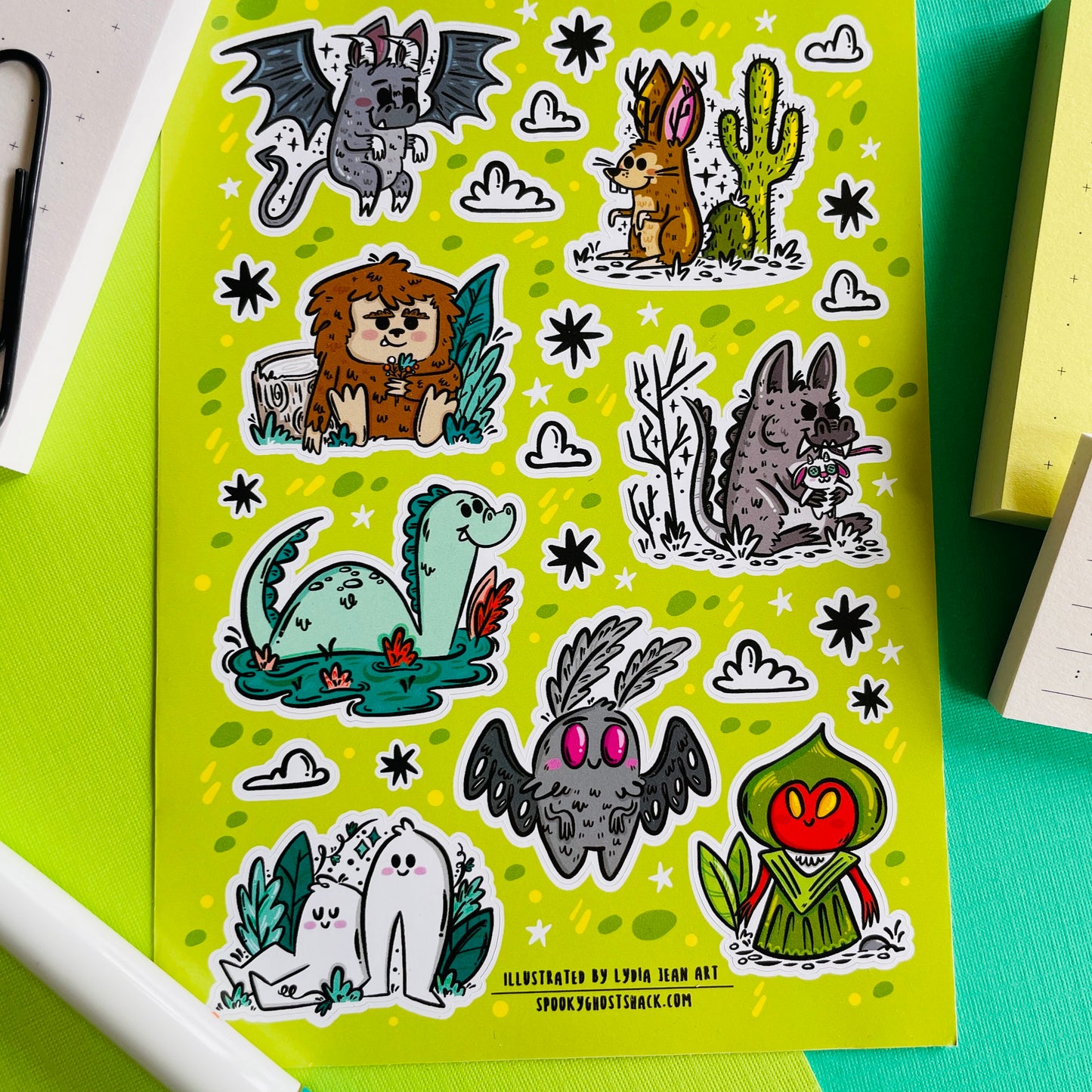 Cute Cryptid Sticker Sheet