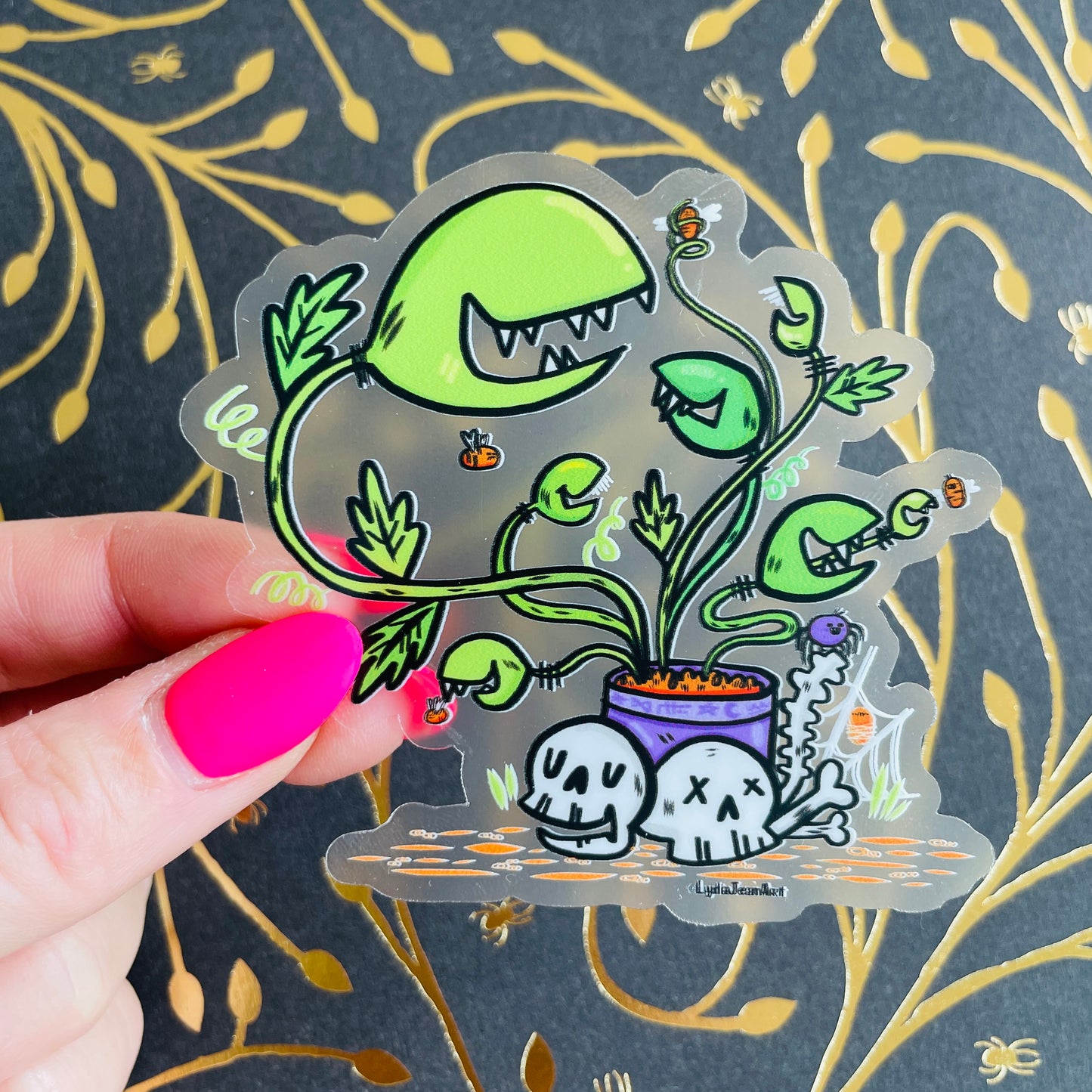 Man Eating Plant Transparent Vinyl Sticker