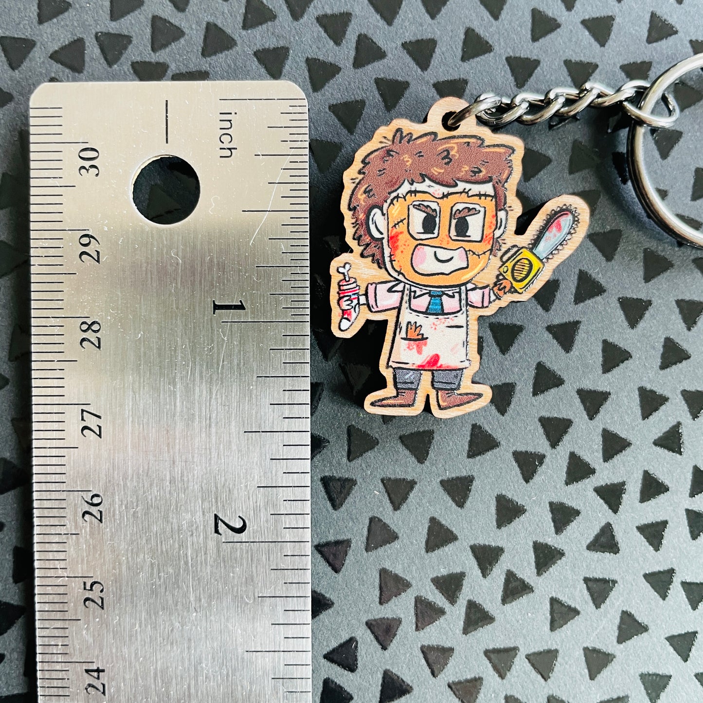 Lil Leatherface Wooden Keychain