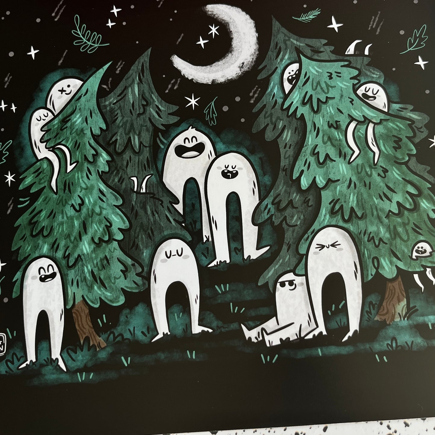 Woodland Fresno Nightcrawlers Cryptid Art Print