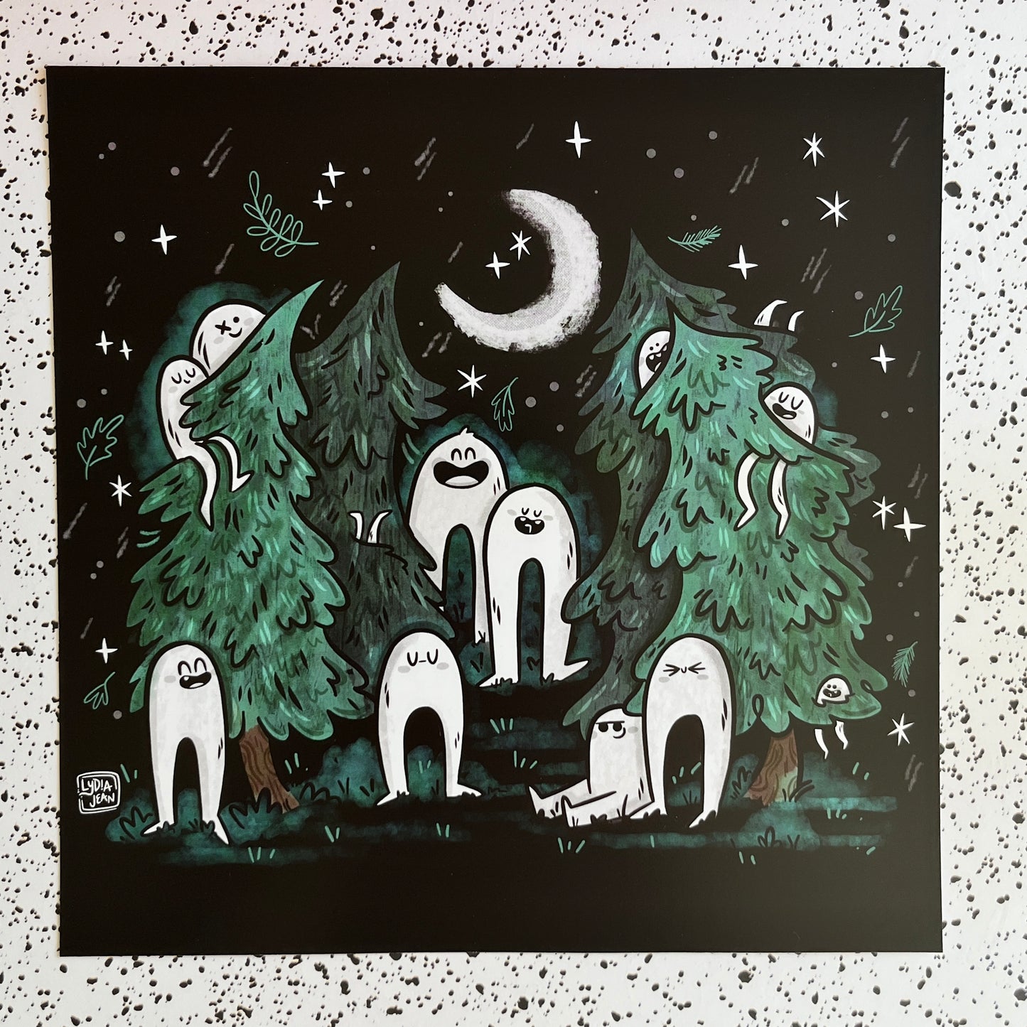 Woodland Fresno Nightcrawlers Cryptid Art Print