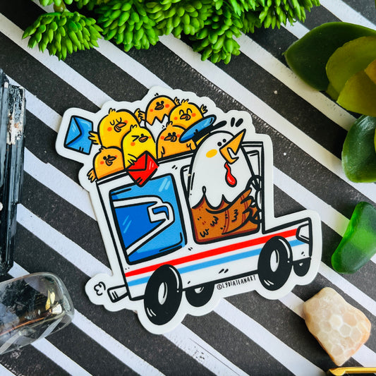 USPS Chicken Mail Vinyl Sticker