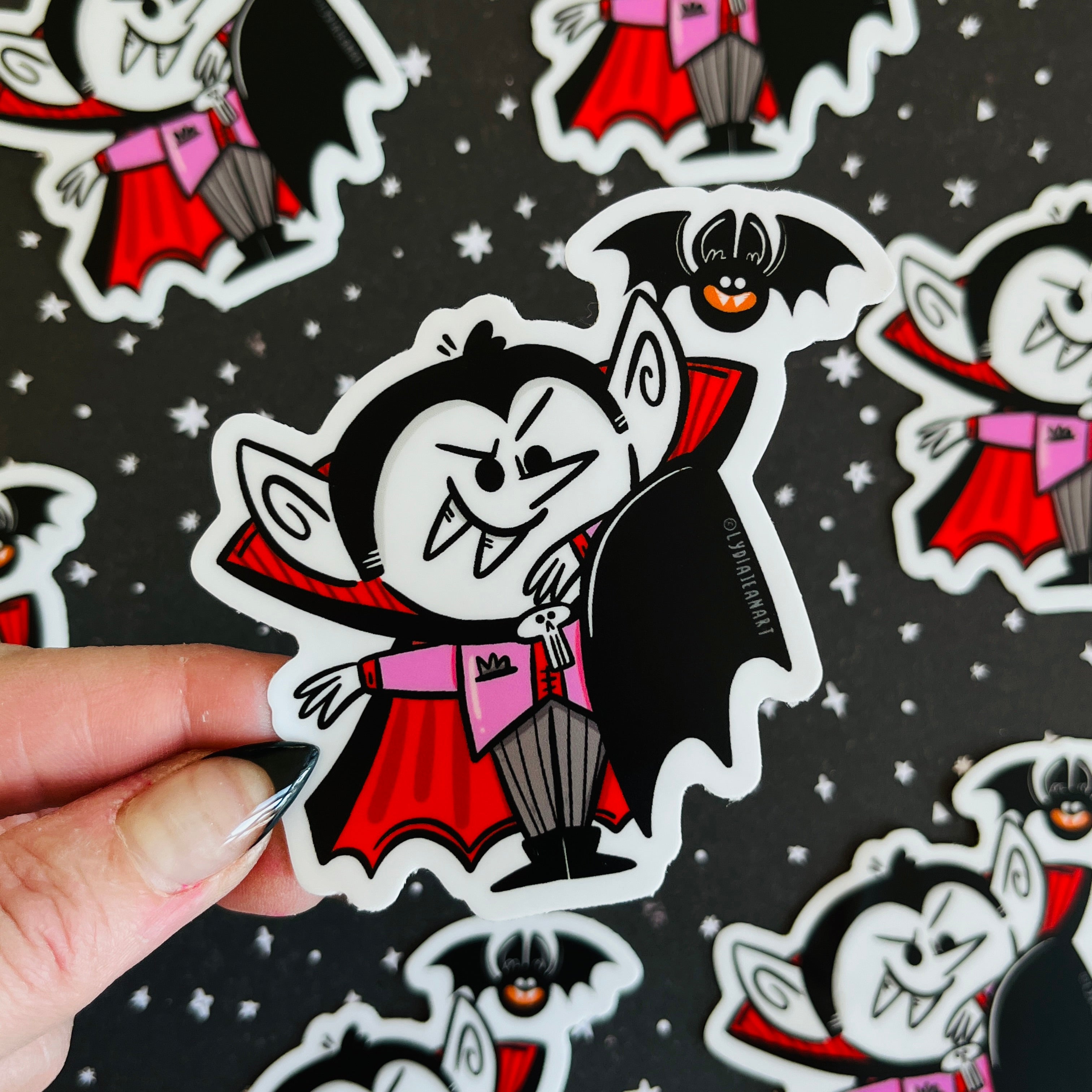 Vampire & Pet Bat Vinyl Sticker – Little Ghost Shack