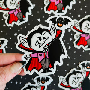 Vampire & Pet Bat Vinyl Sticker