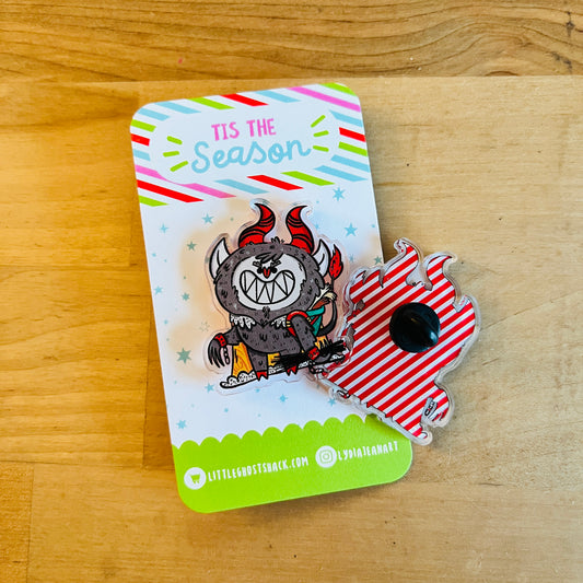 Krampus Acrylic Pin