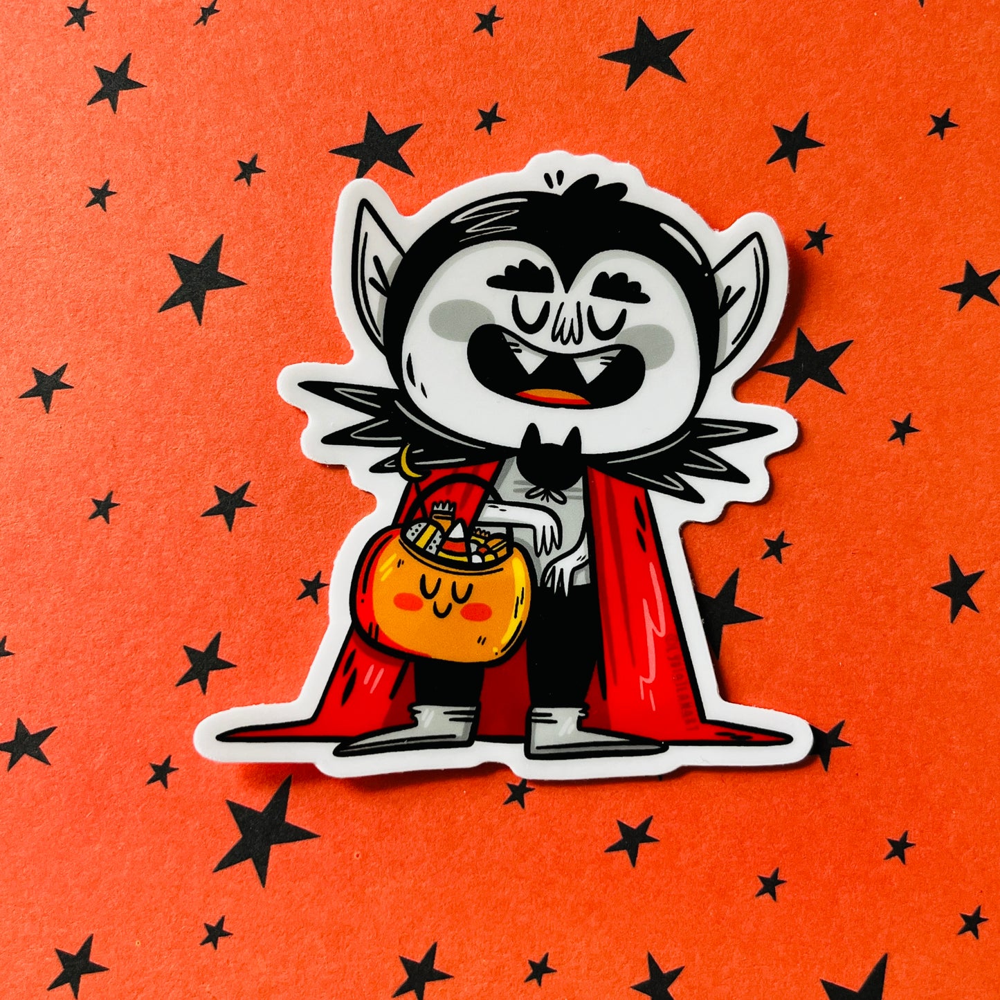 Vampire Trick or Treater Vinyl Sticker