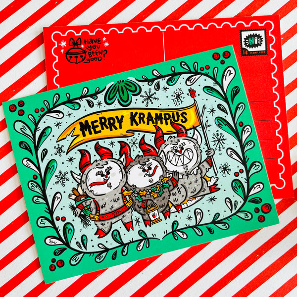 Merry Krampus Postcard Set