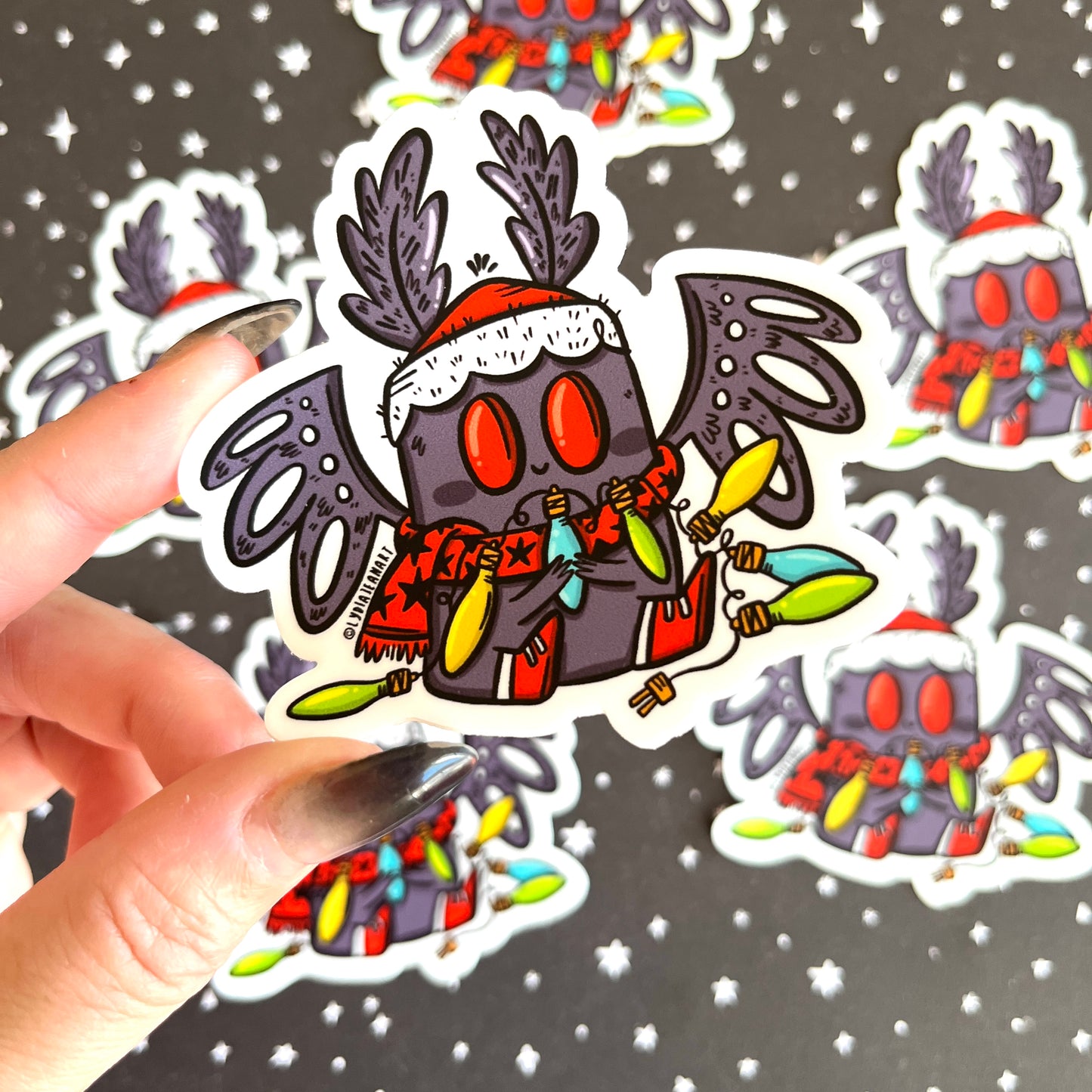 Festive Mothman Vinyl Sticker