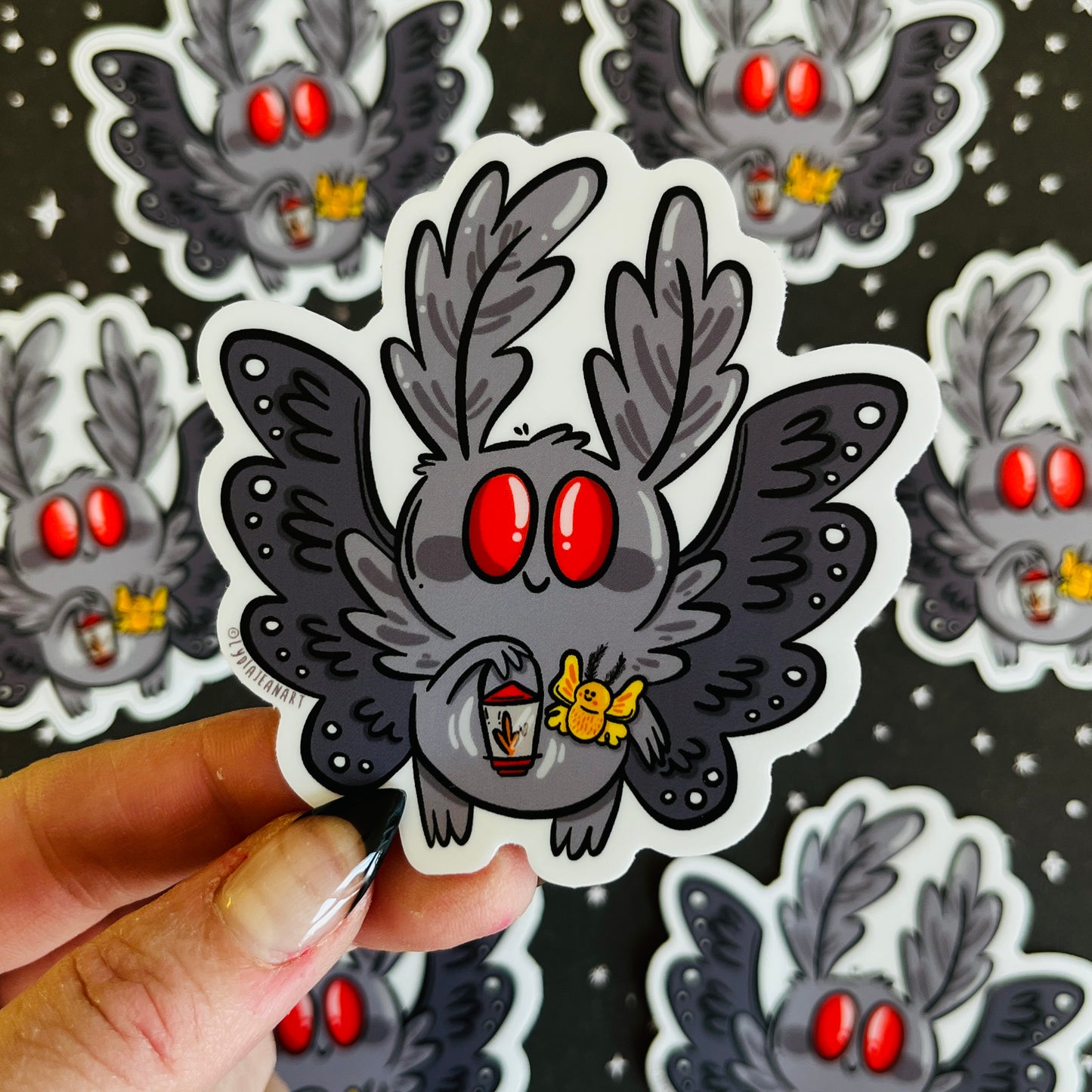 Mothman & Pet Moth Vinyl Sticker