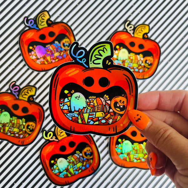Pumpkin Candy Jar Vinyl Sticker