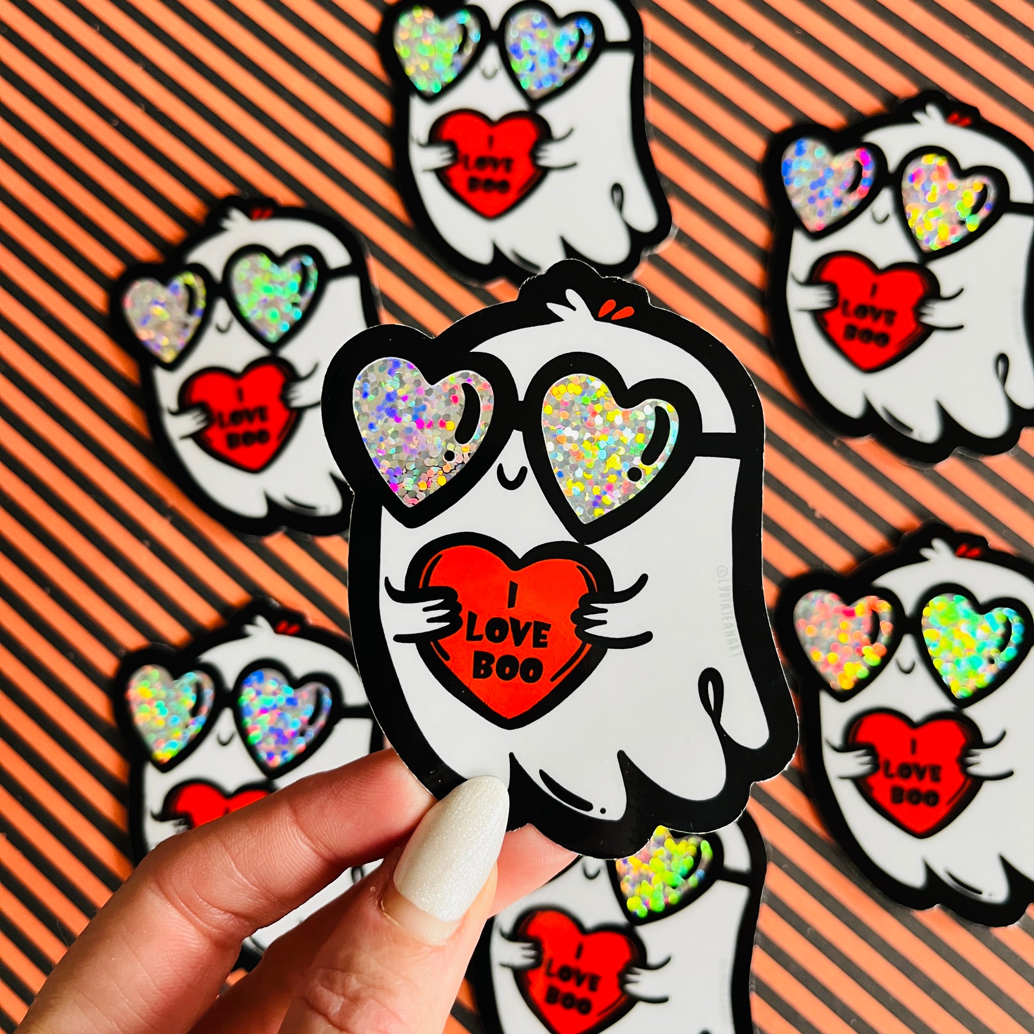 I Love Boo Vinyl Sticker