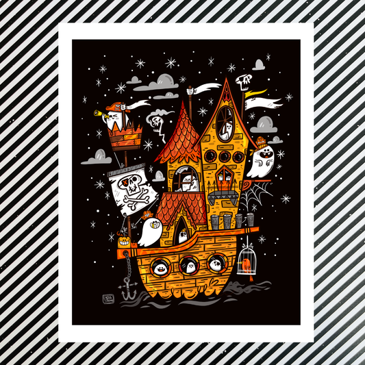 Haunted Pirate Ship Art Print