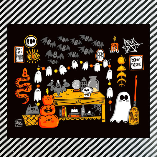 Halloween Decoartions Art Print