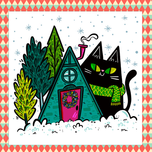 Yule Cat Art Print