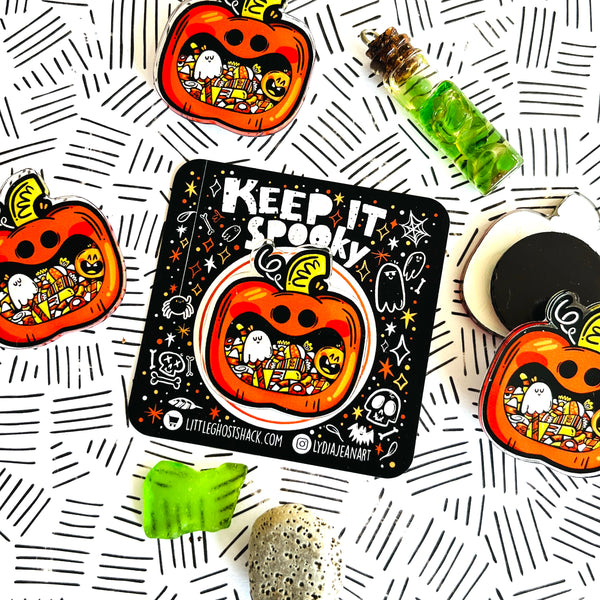 Pumpkin Candy Jar Acrylic Magnet