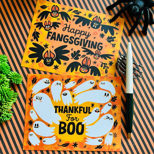 Spooky Thanksgiving ( Creepsgiving) Postcard Set