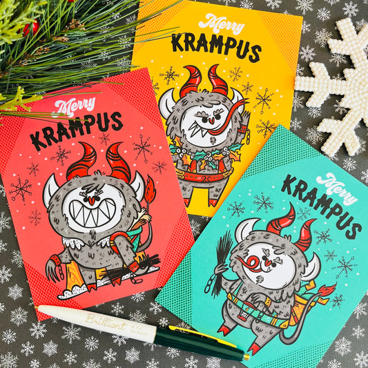Merry Krampus Krampusnacht Postcard Set